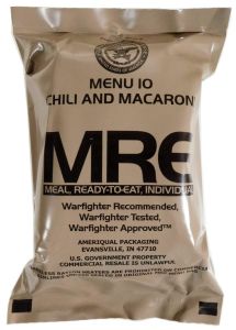 Chili And Macaroni - Meals Ready To Eat US Military MREs - Menu 10 - 2024 Inspection Date