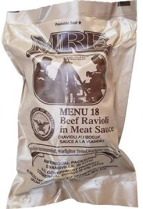 Beef Ravioli in Meat Sauce - Meals Ready To Eat US Military MREs - Menu 18