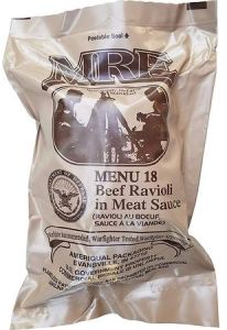 Beef Ravioli in Meat Sauce - Meals Ready To Eat US Military MREs - Menu 18 - 2024 Inspection Date