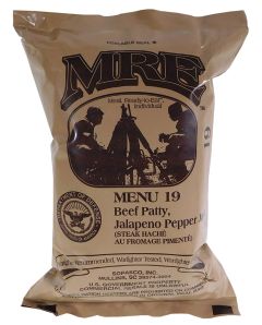 Beef Patty Jalapeno Pepper Jack - Meals Ready To Eat US Military MREs - Menu 19