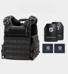 Quad 2.0 Plate Carrier With Level 3+ Armor Plates And Side Panels Level 3a Bundle - Black