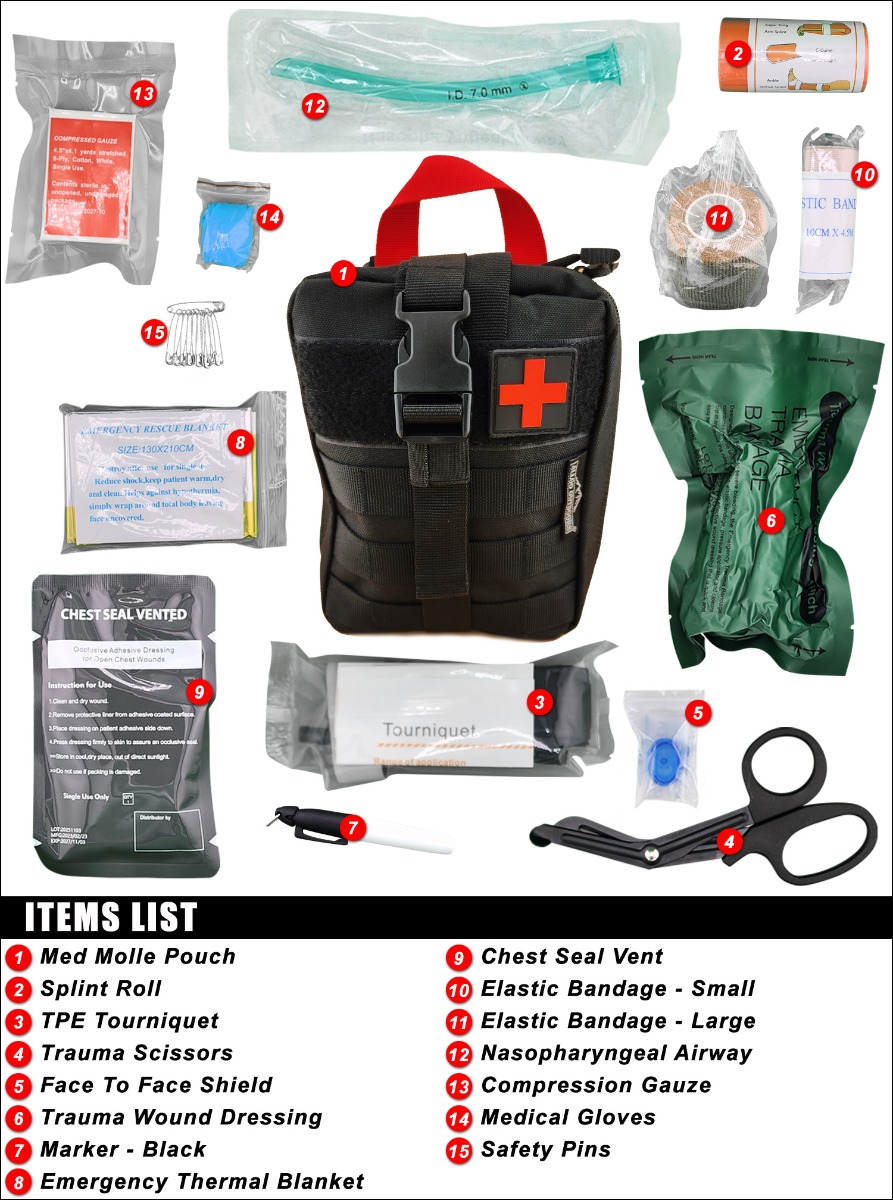 AllGo Outdoors Survival First Aid Trauma Med Kit - Med Kit 4 AllGo Outdoors