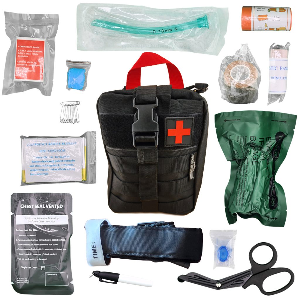 Allgo Outdoors Survival First Aid Trauma Med Kit – Med Kit 4 – Black