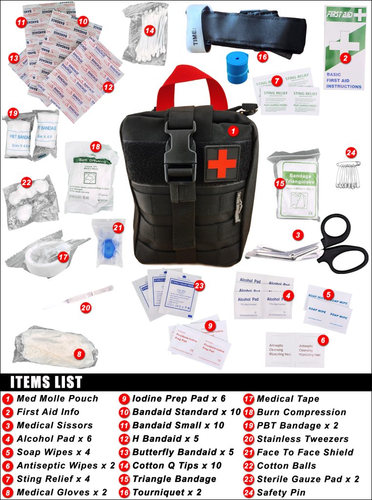 Allgo Outdoors Basic Survival First Aid Trauma Med Kit – Med Kit 2 – Black