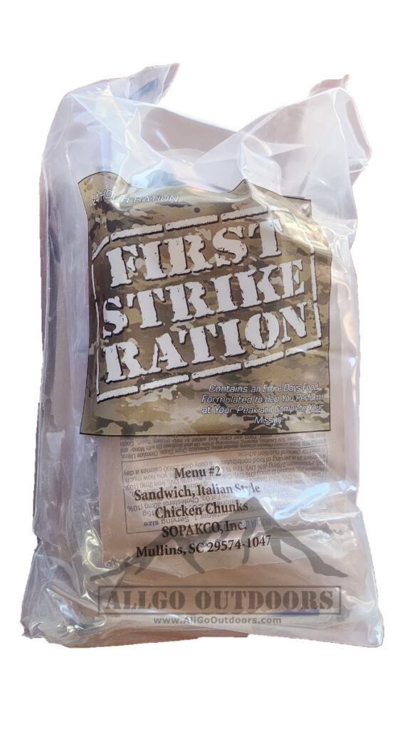First Strike Ration FSR – Menu 2 – Italian Sandwich And Chicken Chunks