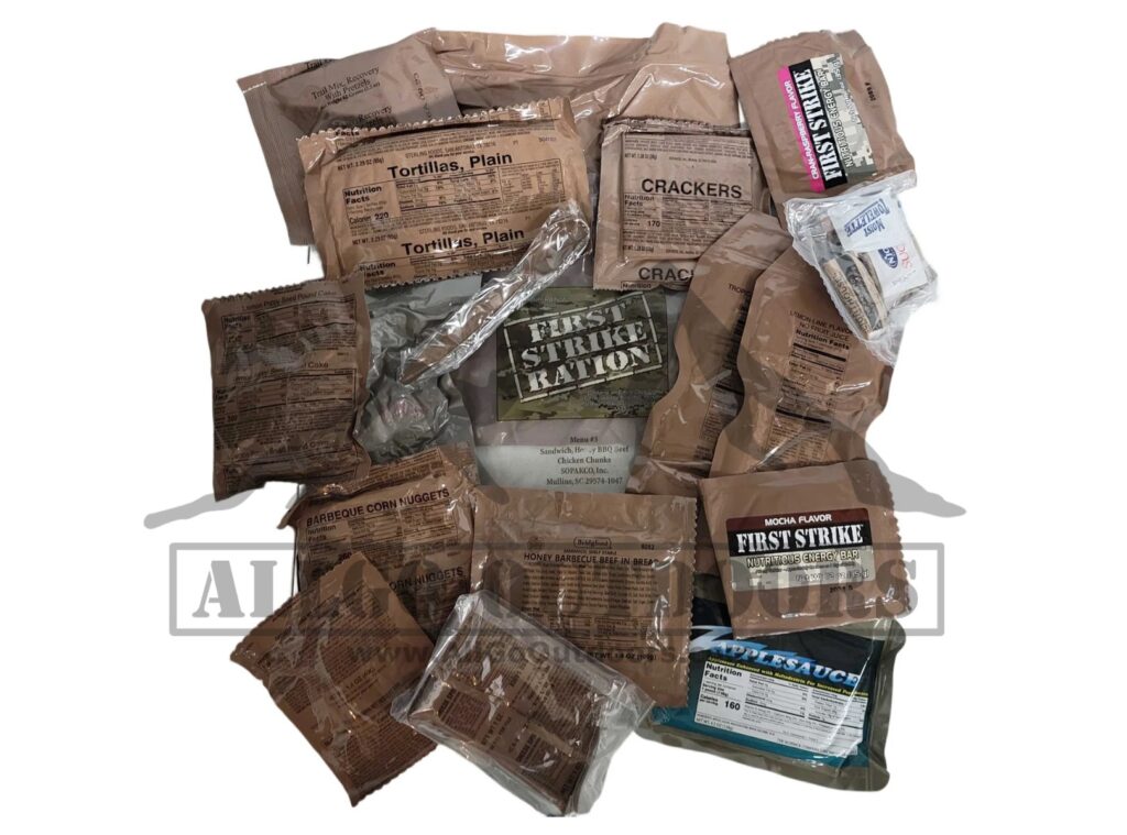 First Strike Ration FSR – Menu 3 – Honey BBQ Beef Sandwich And Lemon Pepper Tuna