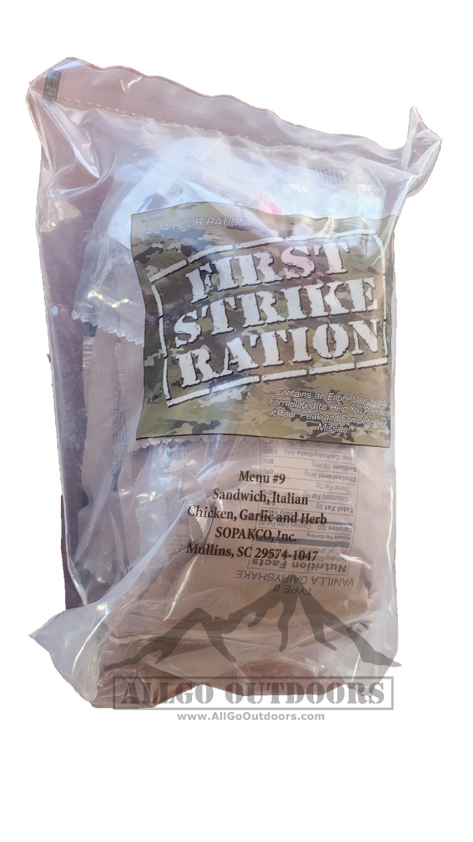 First Strike Ration FSR – Menu 9 – Garlic and Herb Chicken and Italian Sandwich