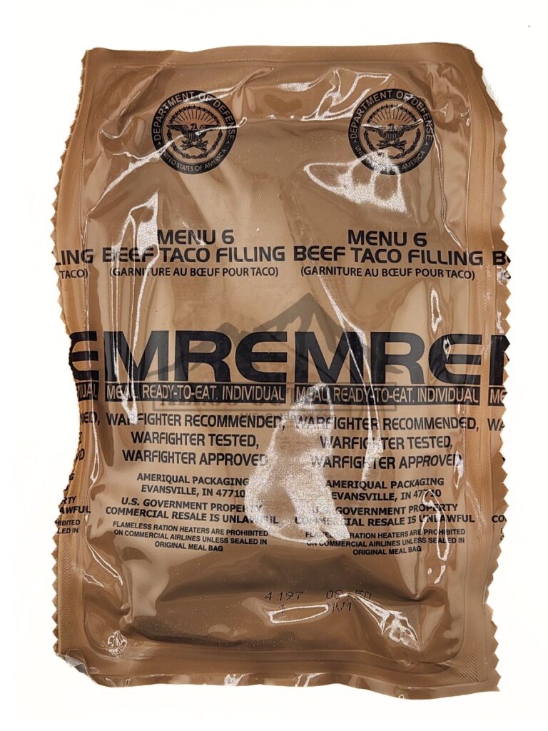 Beef Taco – Menu 6 – 2027 Inspection Date – Meals Ready To Eat US Military MREs