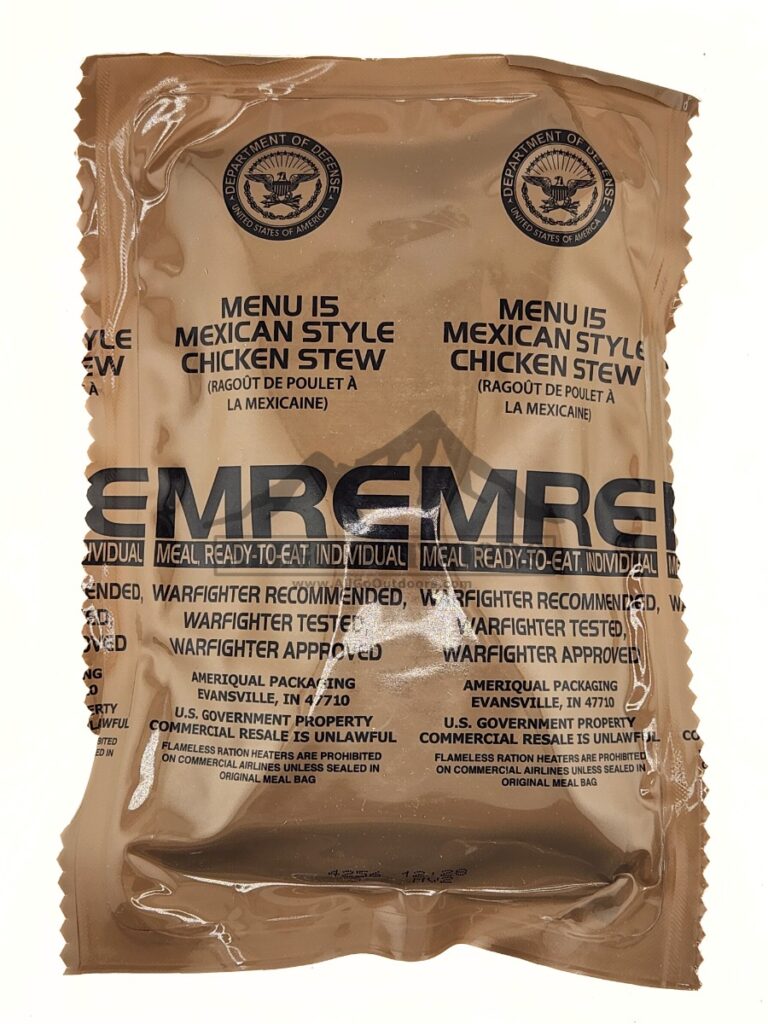 Mexican Style Chicken Stew – Menu 15 – 2027 Inspection Date – Meals Ready To Eat US Military MREs
