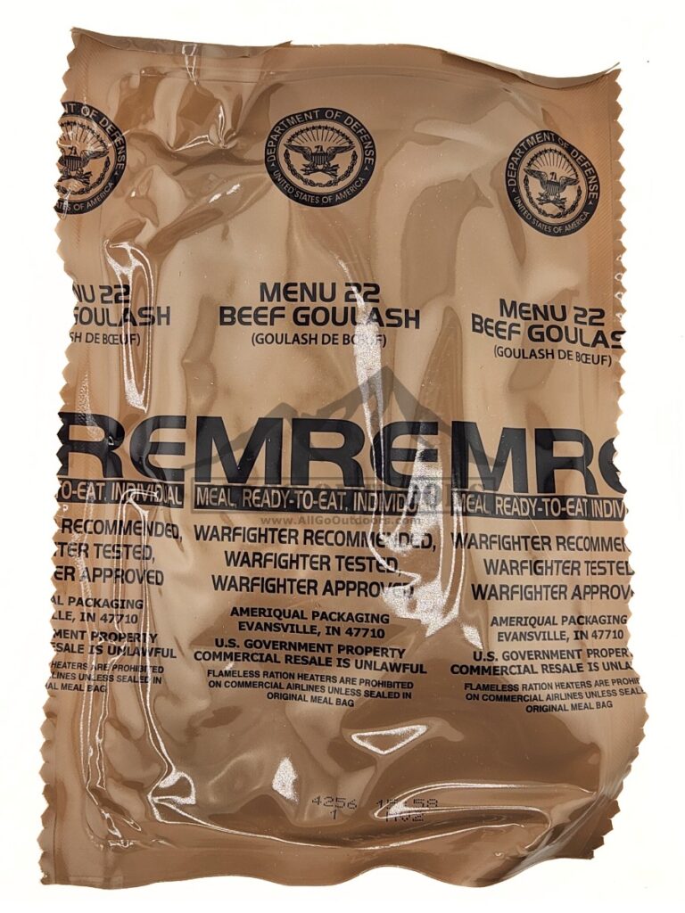 Beef Goulash – Menu 22 – 2027 Inspection Date – Meals Ready To Eat US Military MREs