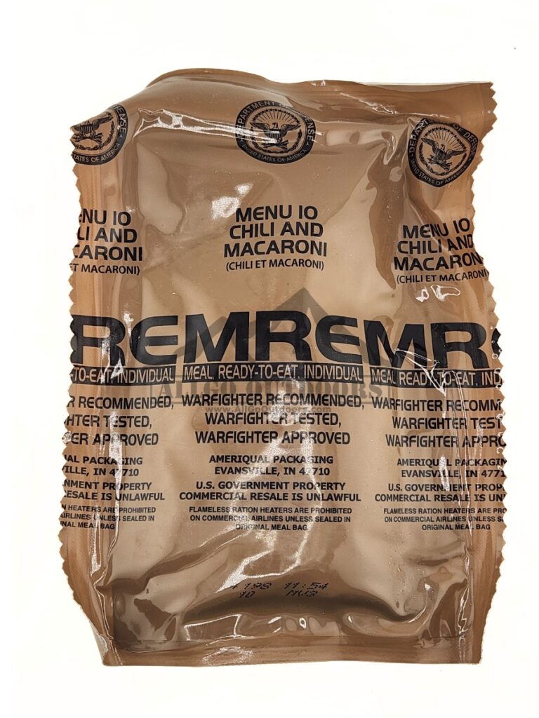 Chili And Macaroni – Menu 10 – 2026 Inspection Date – Meals Ready To Eat US Military MREs