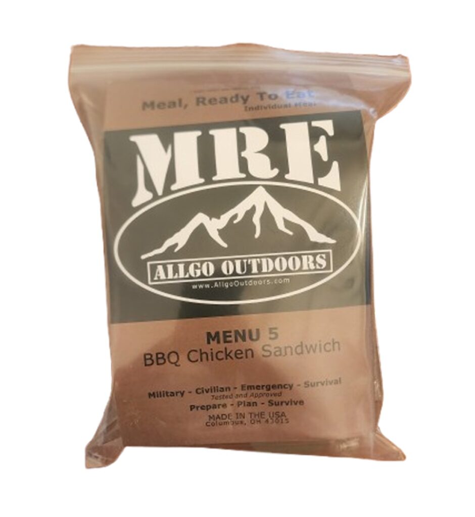 BBQ Chicken Sandwich – Menu 5 – Allgo Outdoors Military Spec MRE Meals Ready To Eat