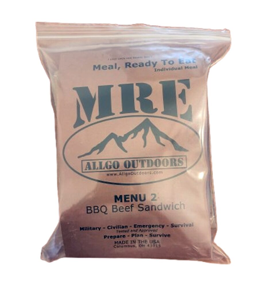 BBQ Beef Sandwich – Menu 2 – Allgo Outdoors Military Spec MRE Meals Ready To Eat