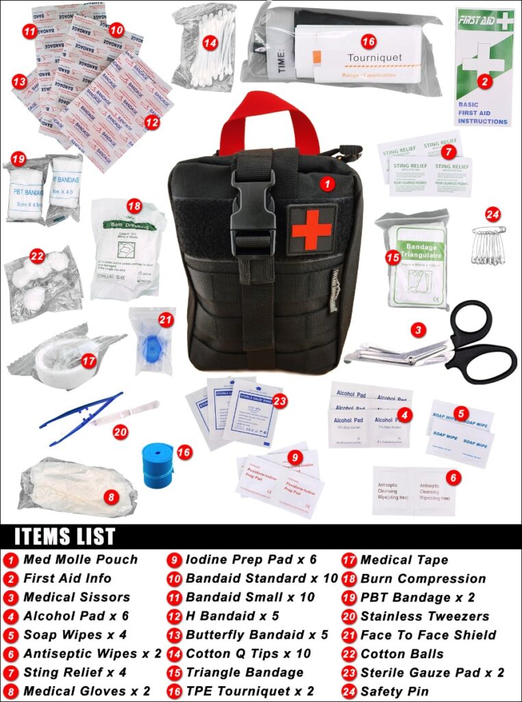 Allgo Outdoors Basic Survival First Aid Trauma Med Kit – Med Kit 2 – Black