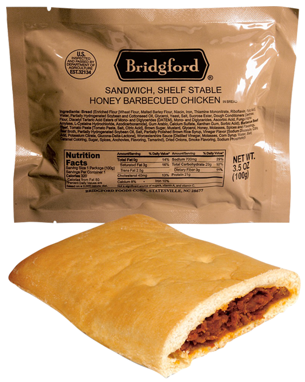 Honey Barbecued Chicken 3 Pack – Bridgford MRE Ready To Eat Meal