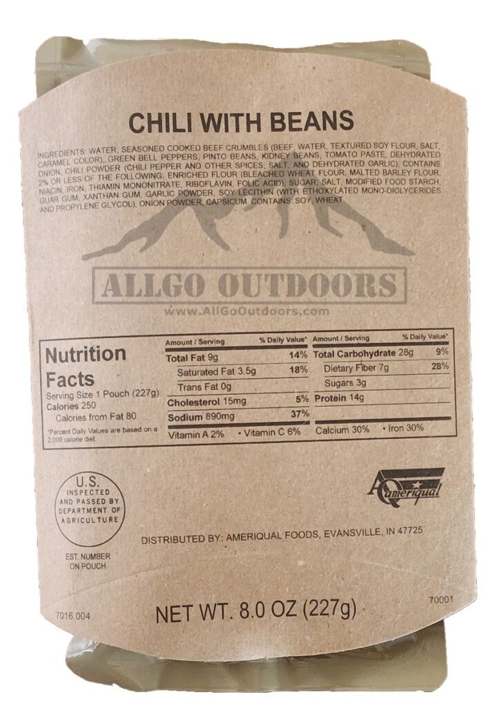 Chili With Beans Entree Only – Packs