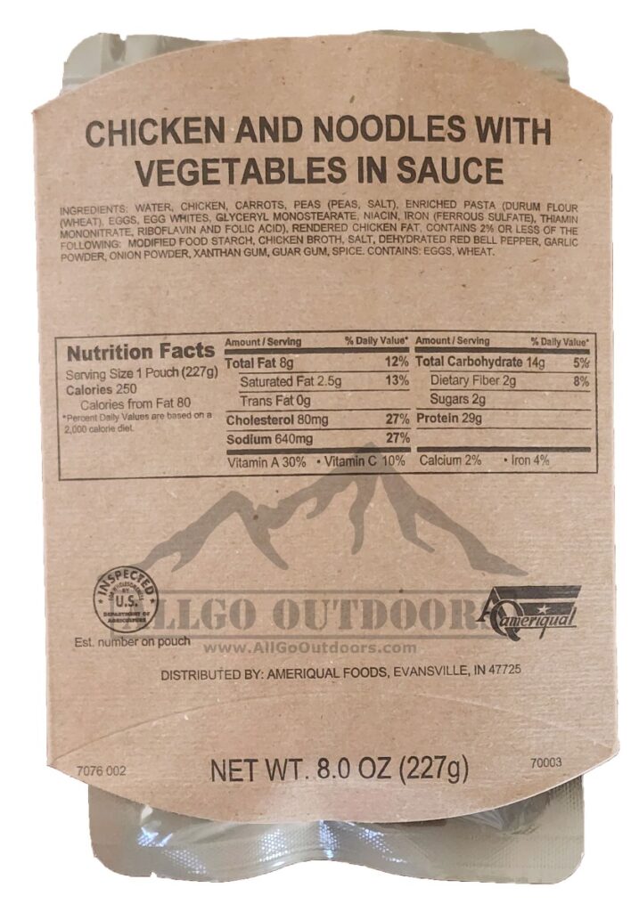 Chicken And Noodle Entree Only – Packs