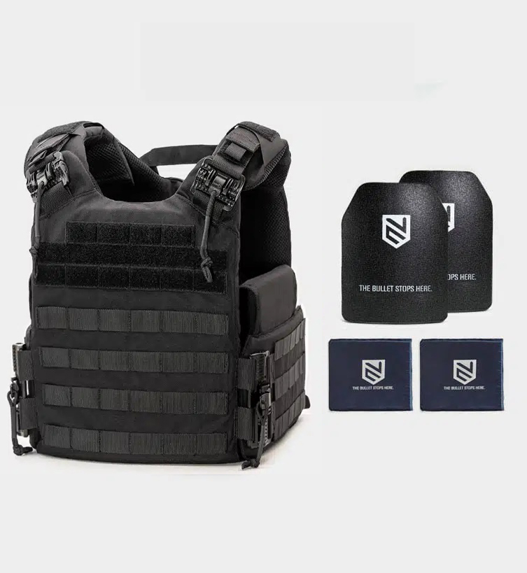 Quad 2.0 Plate Carrier With Level 3+ Armor Plates And Side Panels Level 3a Bundle – Black