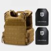 Quad 2.0 Plate Carrier With Level 4 Armor Plates Bundle - Brown