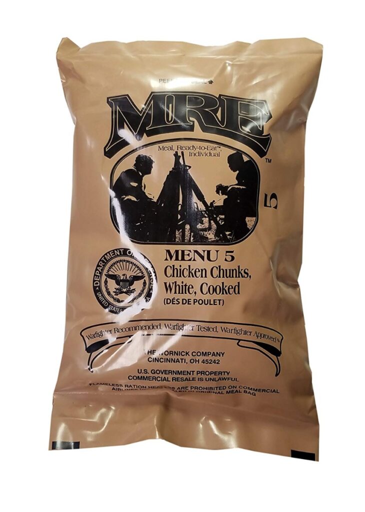 Chicken Chunks – Meals Ready To Eat US Military MREs – Menu 5 – 2024 Inspection Date