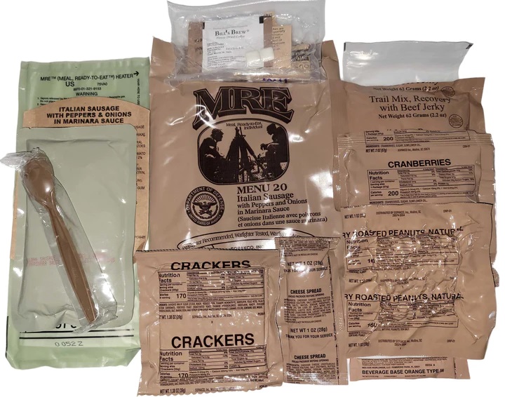 Italian Sausage With Peppers And Onions – Menu 20 – 2024 Inspection Date – Meals Ready To Eat US Military MREs