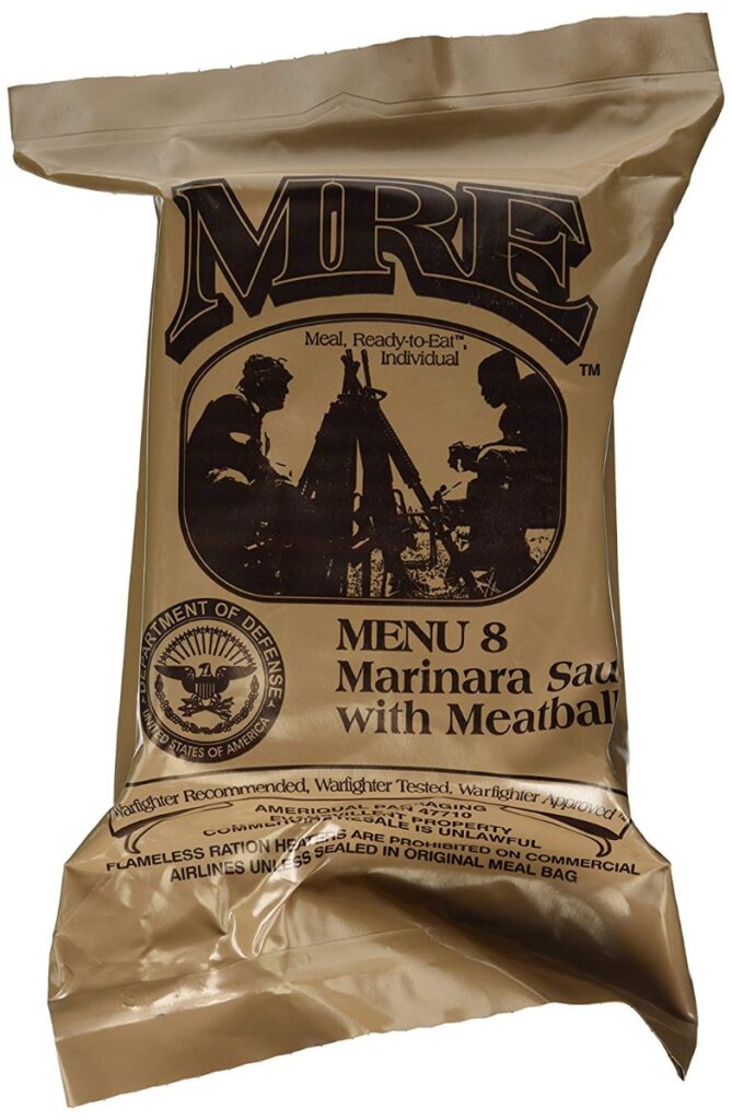 Meatballs In Marinara Sauce – Meals Ready To Eat US Military MREs – Menu 8 – 2024 Inspection Date