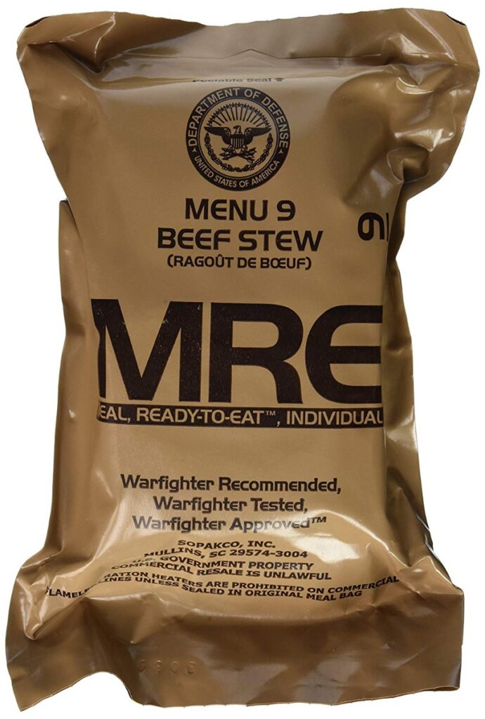 Beef Stew – Meals Ready To Eat US Military MREs – Menu 9 – 2024 Inspection Date