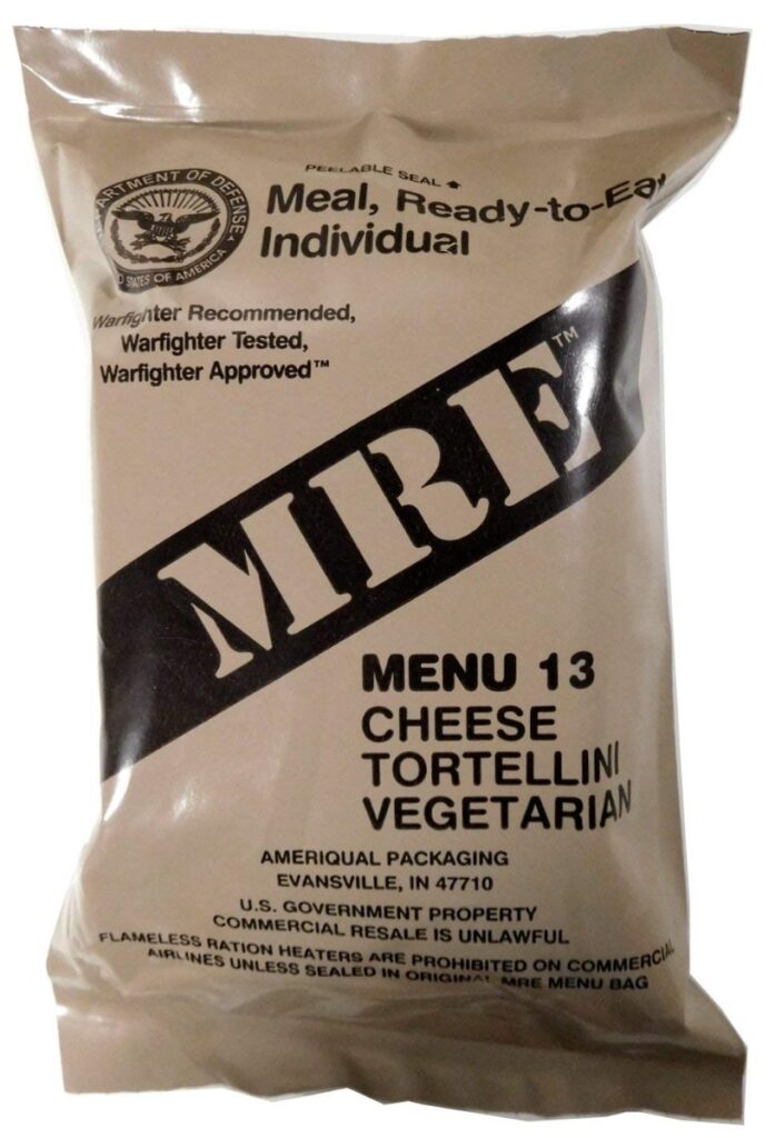Cheese Tortellini – Meals Ready To Eat US Military MREs – Menu 13 – 2024 Inspection Date
