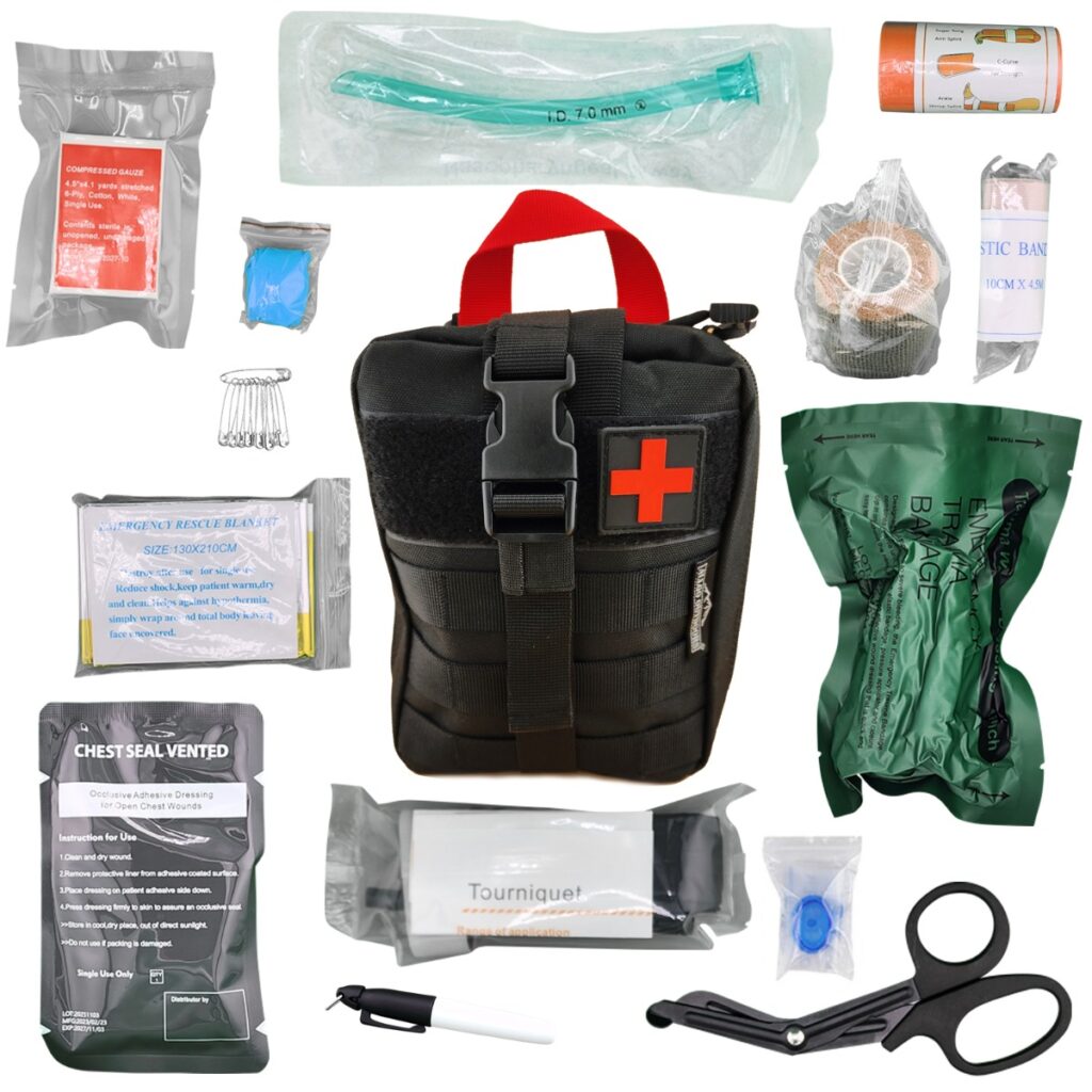 Allgo Outdoors Survival First Aid Trauma Med Kit – Med Kit 4 – Black