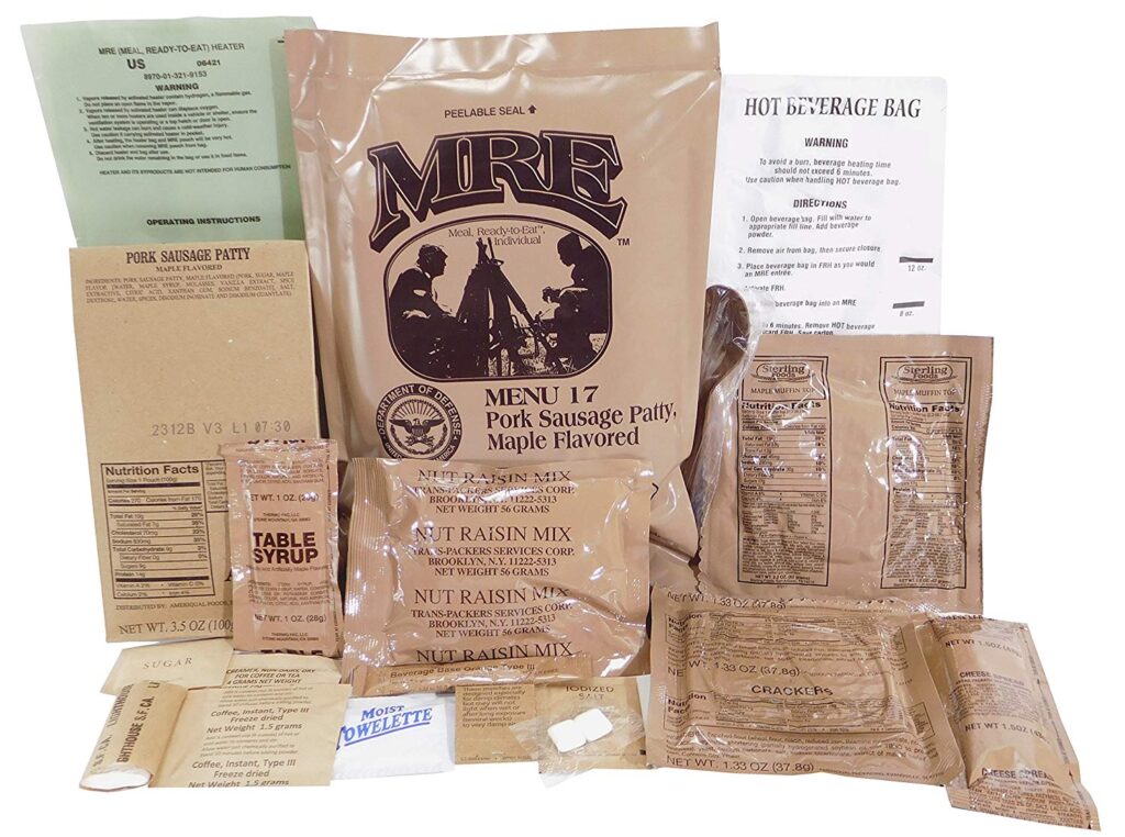 Pork Sausage Patty Maple Flavored – Meals Ready To Eat US Military MREs – Menu 17 – 2024 Inspection Date