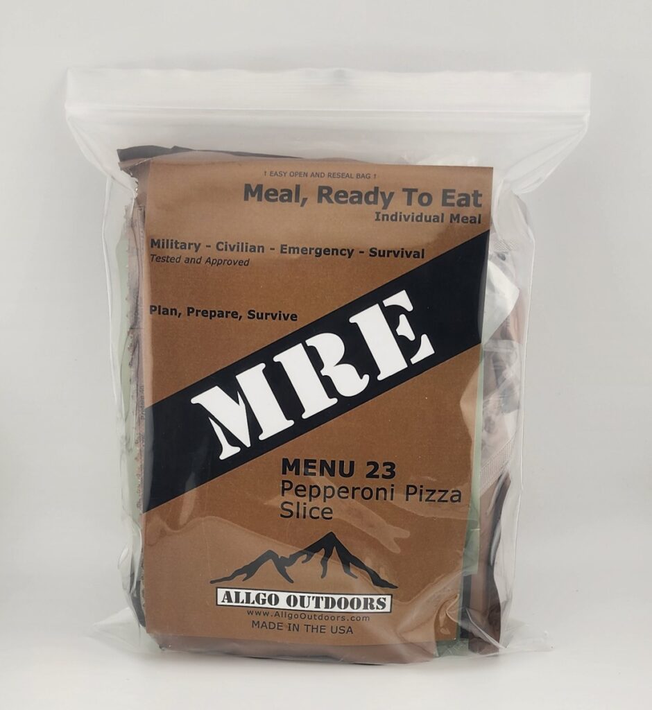 Pepperoni Pizza Slice – Menu 23 – Allgo Outdoors Spec MRE Meals Ready To Eat