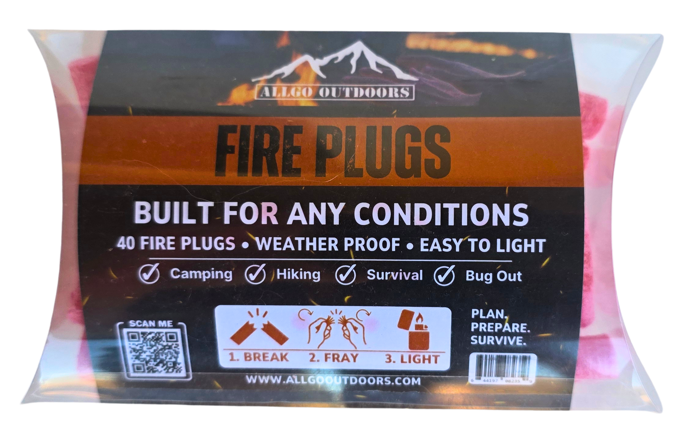 Allgo Outdoors Fire Plugs – 40 Pack – Fire Starter Tinder