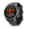 Garmin Fenix 8 Pro – 47 mm - AMOLED Sapphire - Titanium with Black/Pebble Gray Silicone Band - 010-03198-10