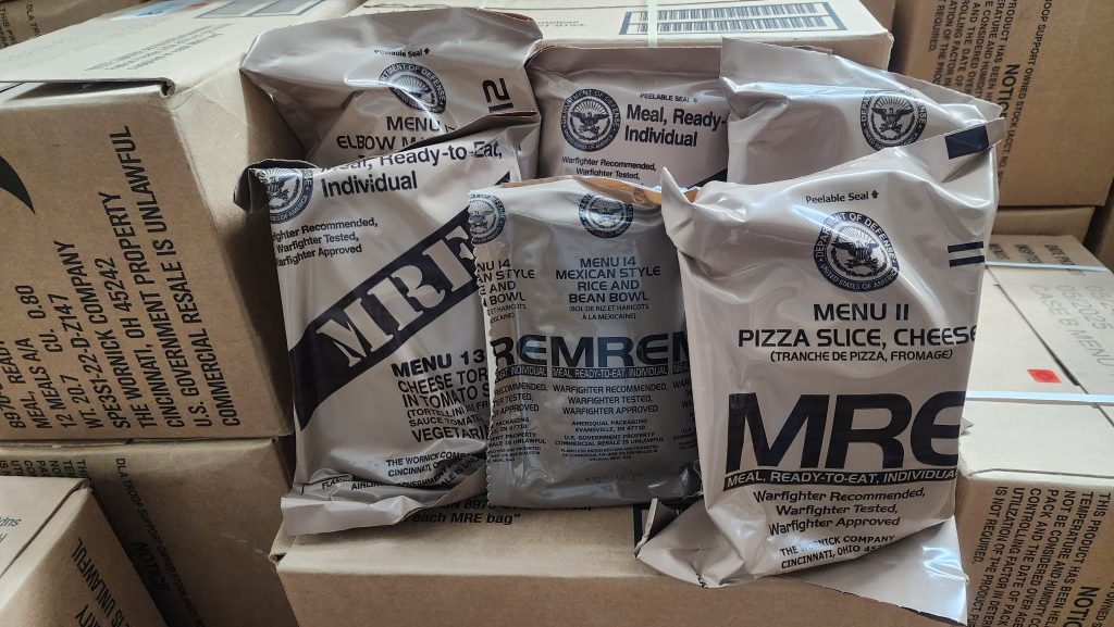 6 Assorted Vegetarian MRE Meals – Military Meals Ready To Eat Meals – 2027 Inspection
