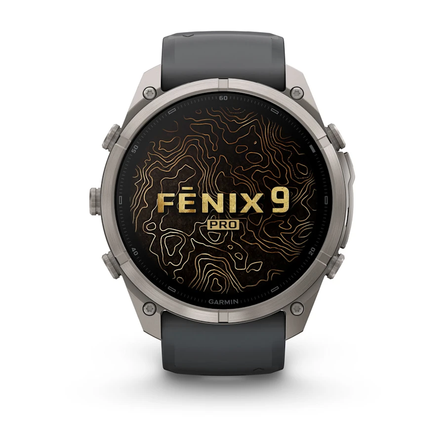 Garmin Fenix 9 Pro – 51 mm – AMOLED Sapphire – Titanium with Graphite/Black Silicone Band – 010-04337-25