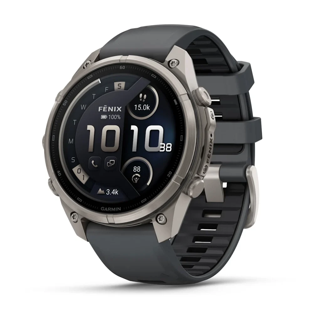 Garmin Fenix 9 Pro – 47 mm W/ Inreach – AMOLED Sapphire – Titanium with Graphite/Black Silicone Band – 010-04336-20