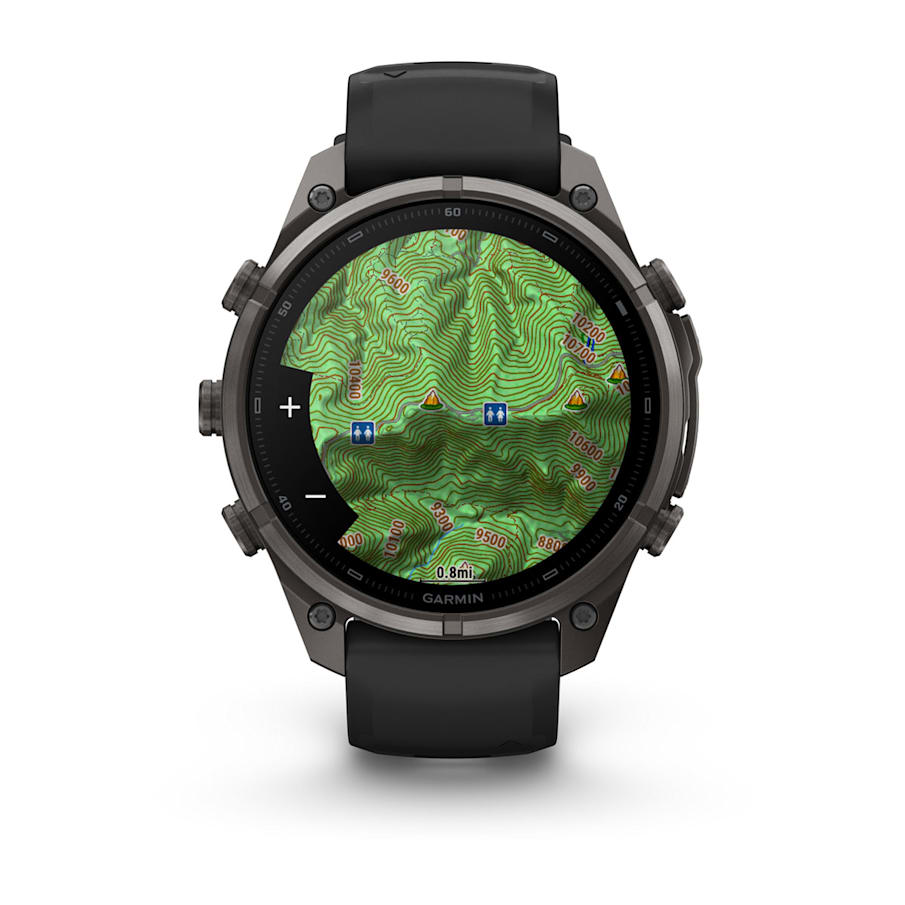 Garmin Fenix 9 Pro – 47 mm – AMOLED Sapphire – Titanium with Graphite/Black Silicone Band – 010-04336-15
