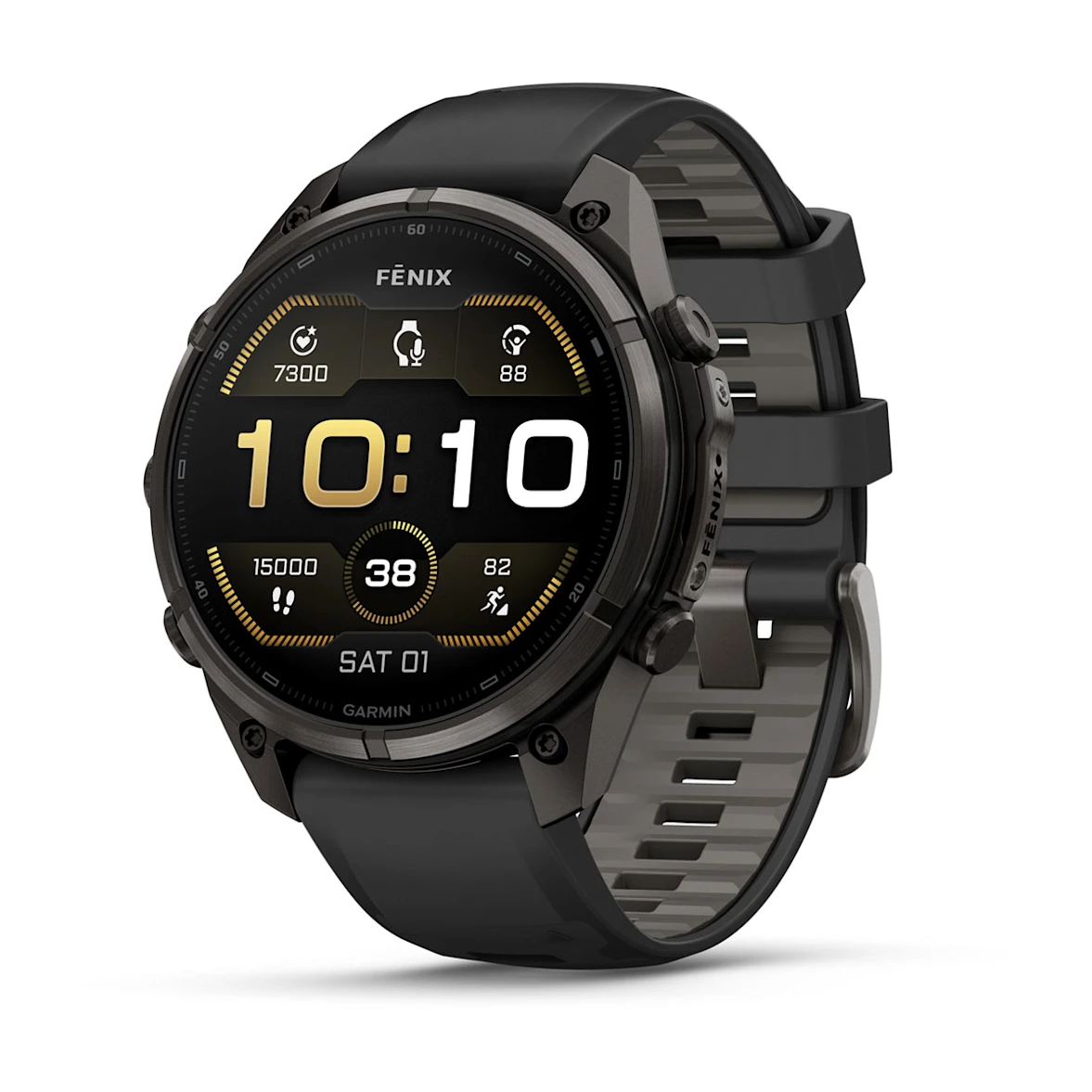 Garmin Fenix 9 Pro – 47 mm – AMOLED Sapphire – Titanium with Graphite/Black Silicone Band – 010-04336-15