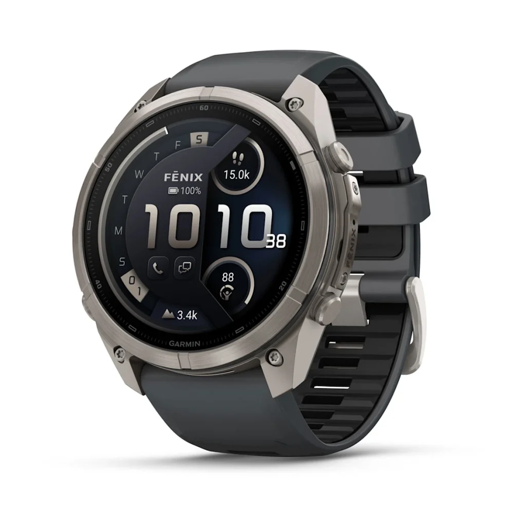 Garmin Fenix 9 Pro – 51 mm W/ Inreach – AMOLED Sapphire – Titanium with Graphite/Black Silicone Band – 010-04337-20